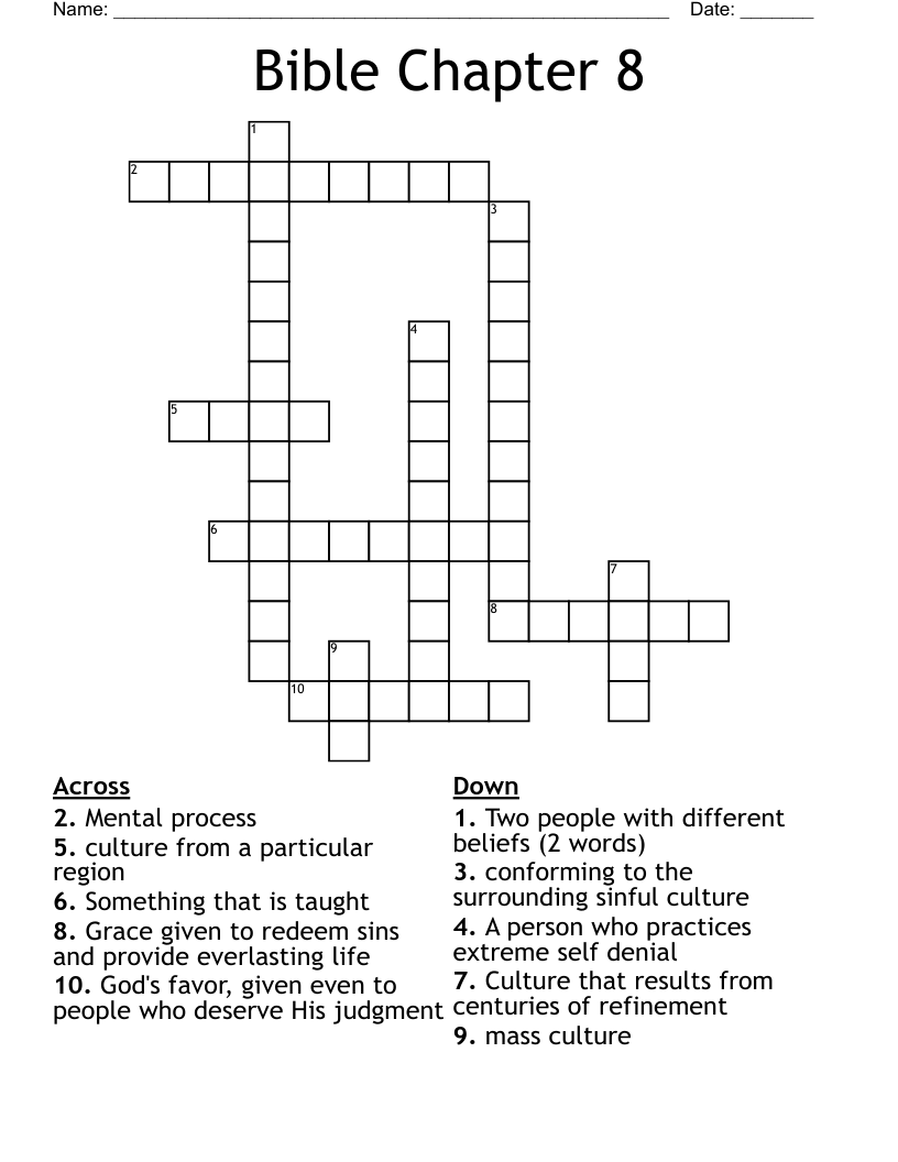 Bible Chapter 8 Crossword