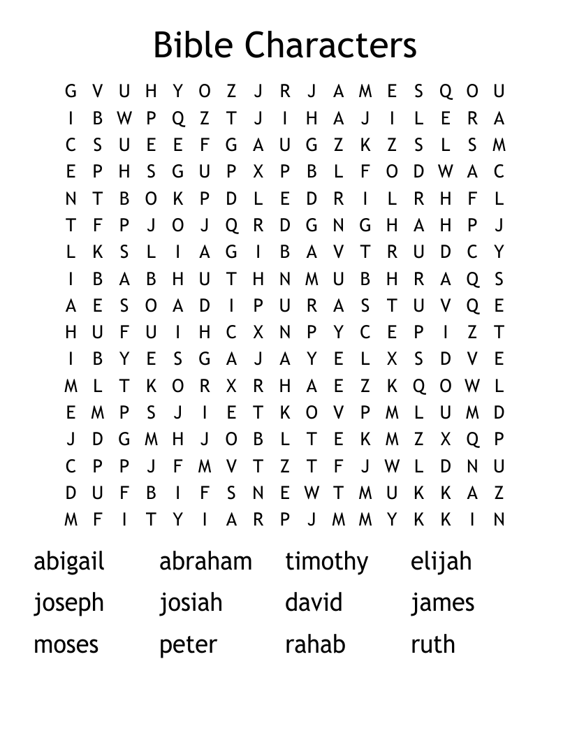 Bible Characters Word Search