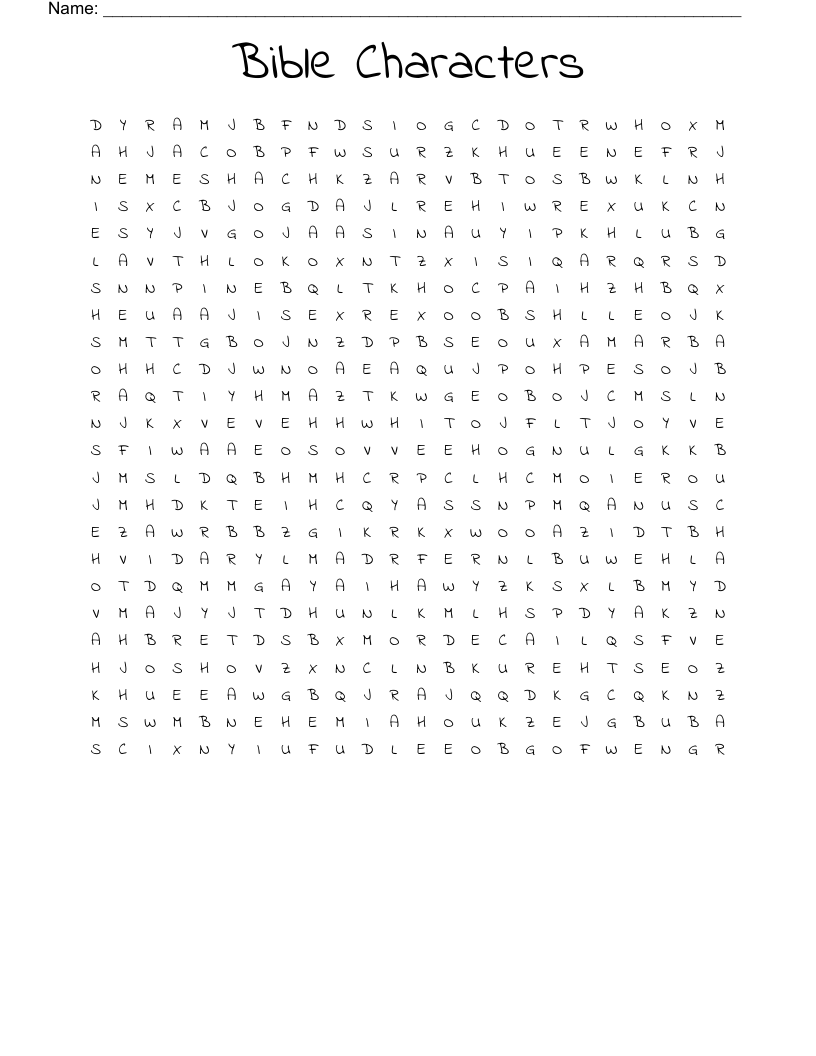 Bible Characters Word Search