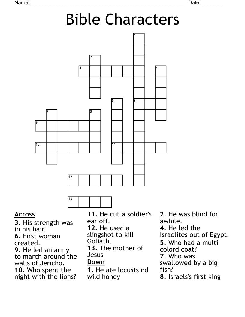 Bible Characters Crossword