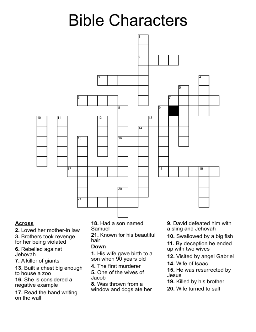 Bible Characters Crossword