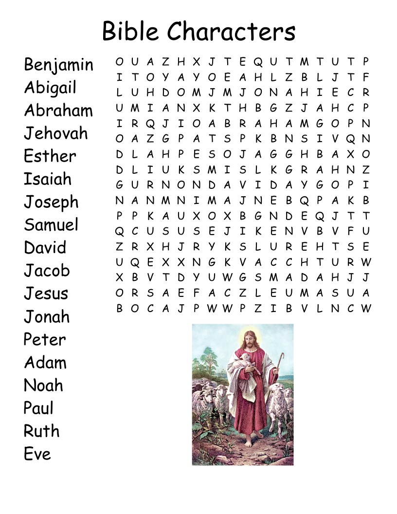 Bible Characters  Word Search