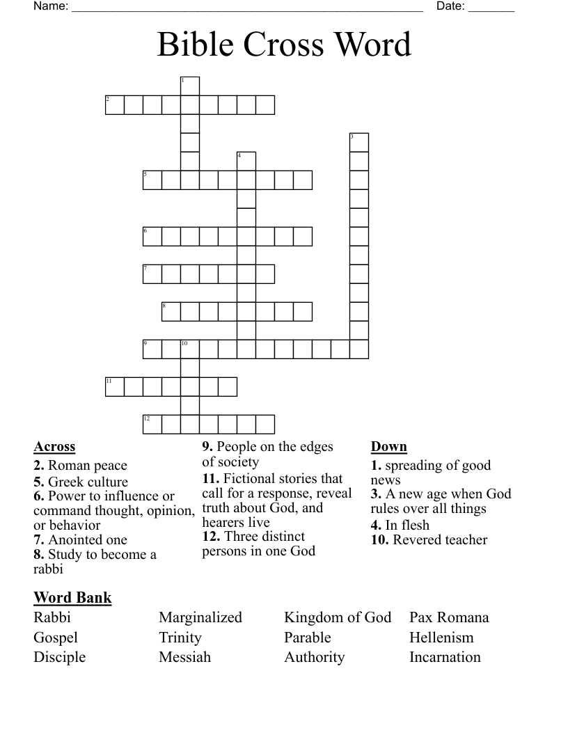 Bible Cross Word