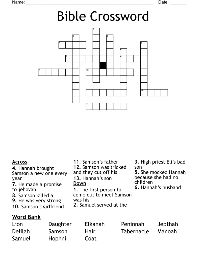 Bible Crossword