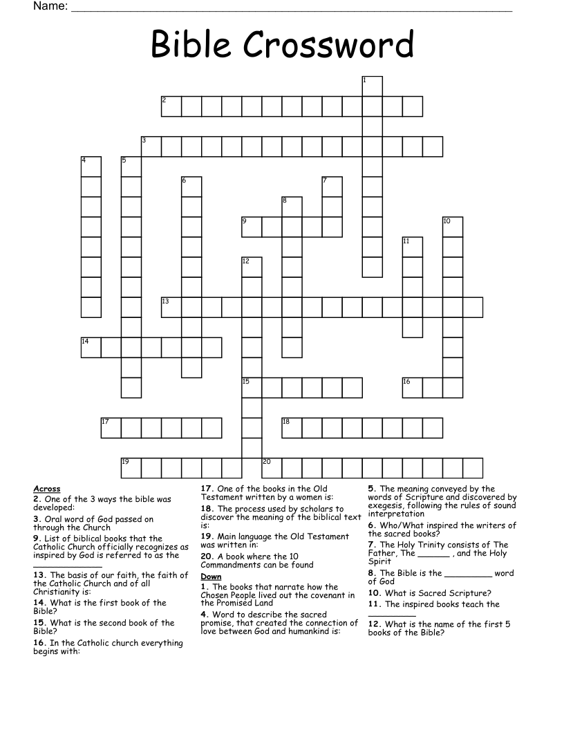 Bible Crossword
