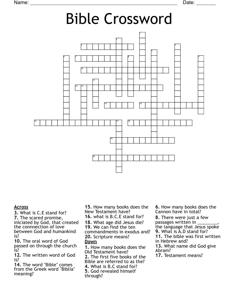 Bible Crossword