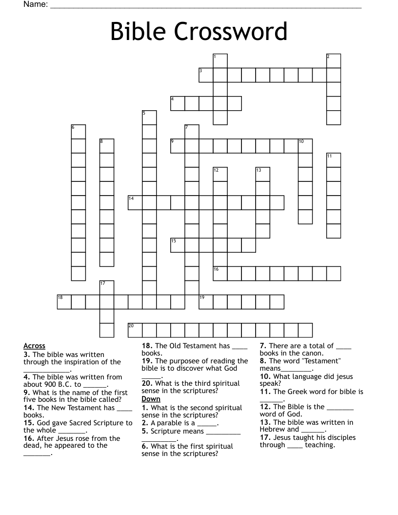 Bible Crossword