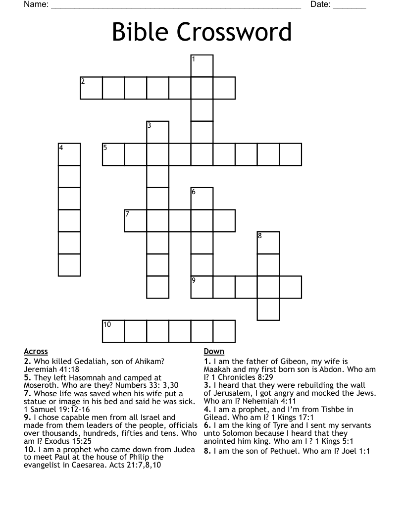 Bible Crossword