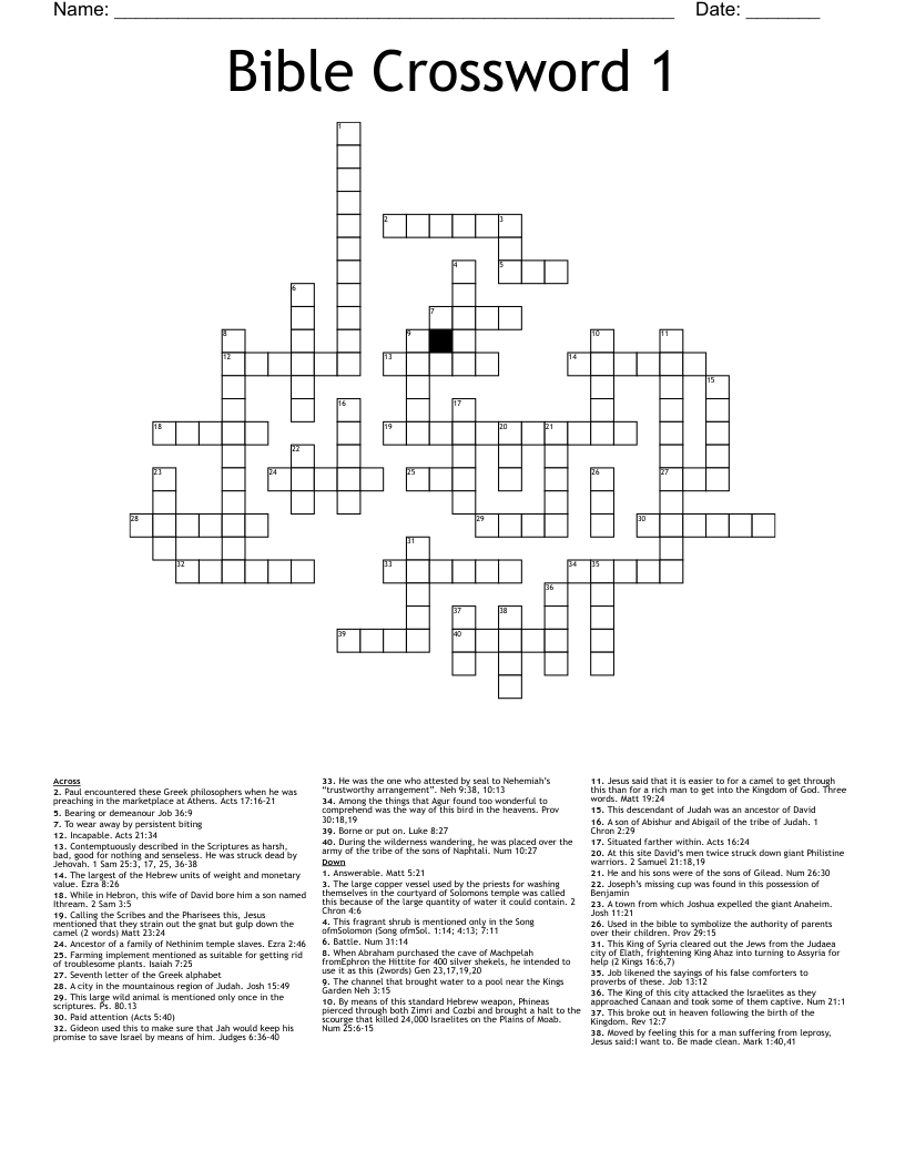 Bible Crossword 1