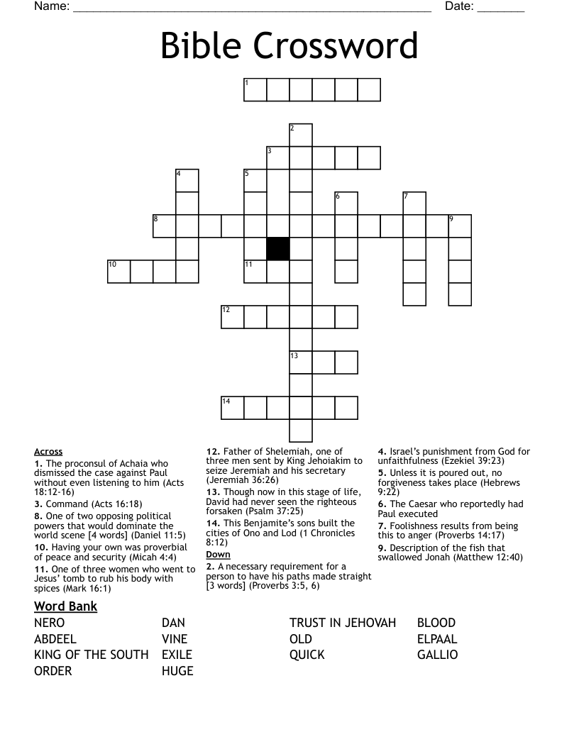 Bible Crossword