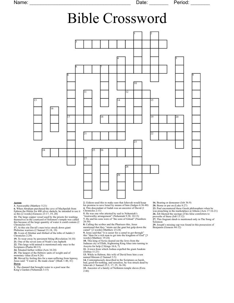 Bible Crossword