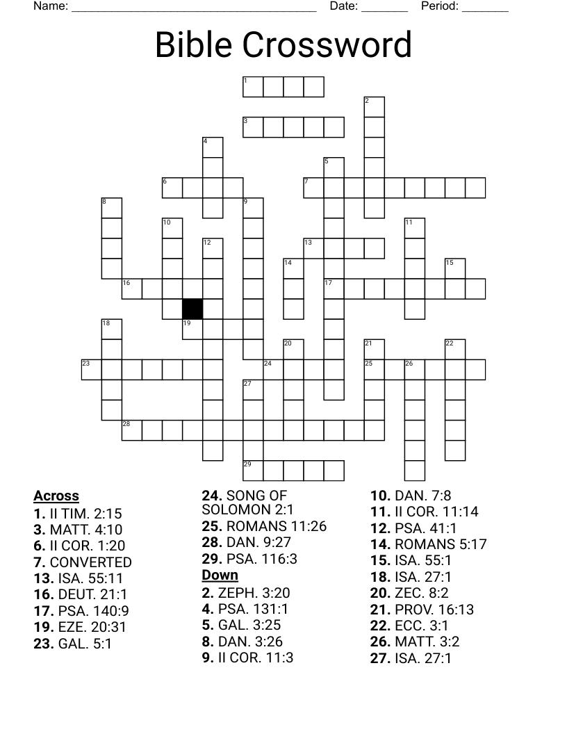 Bible Crossword