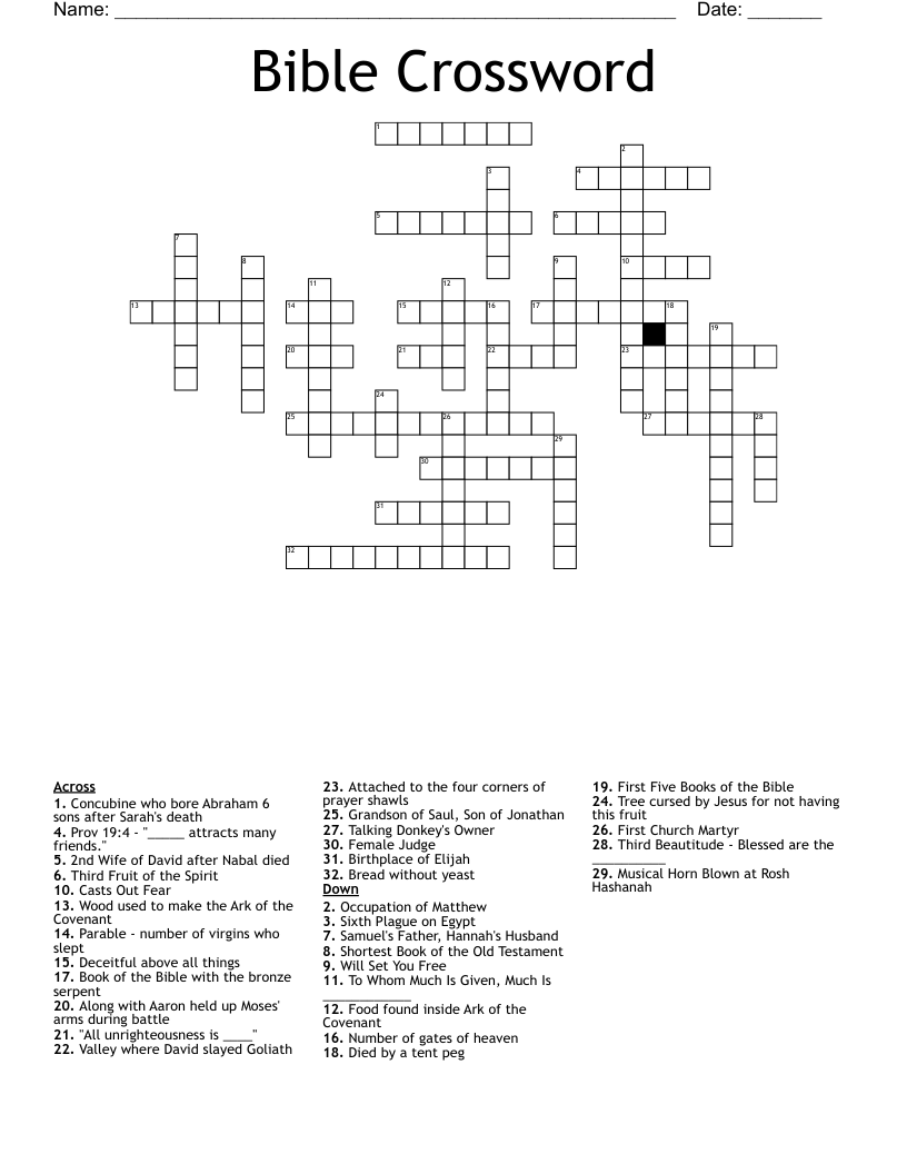 Bible Crossword