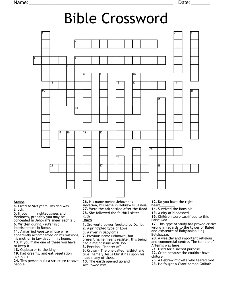 Bible Crossword
