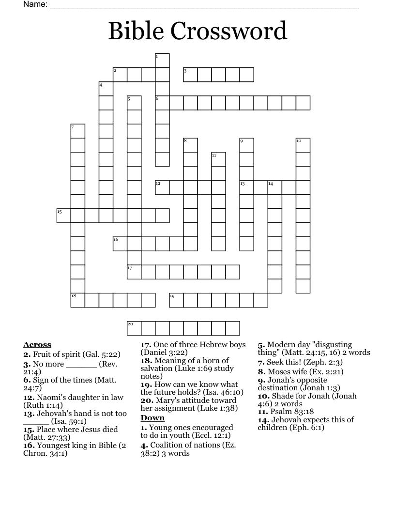 Bible Crossword