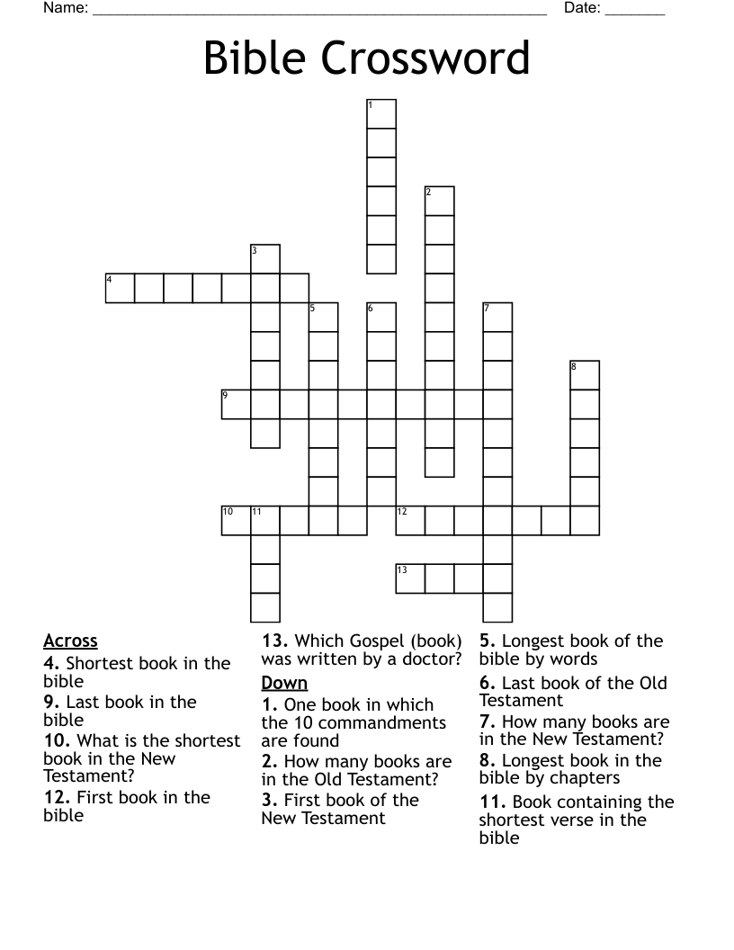 Bible Crossword