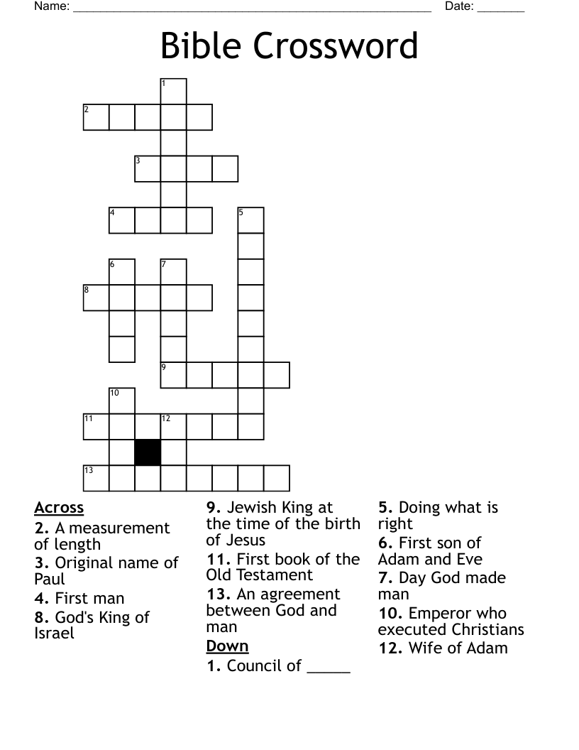 Bible Crossword