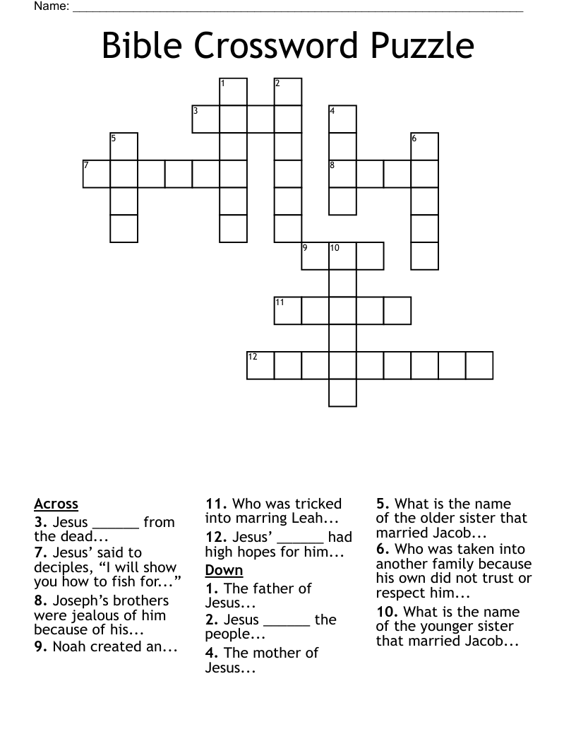 Bible Crossword Puzzle