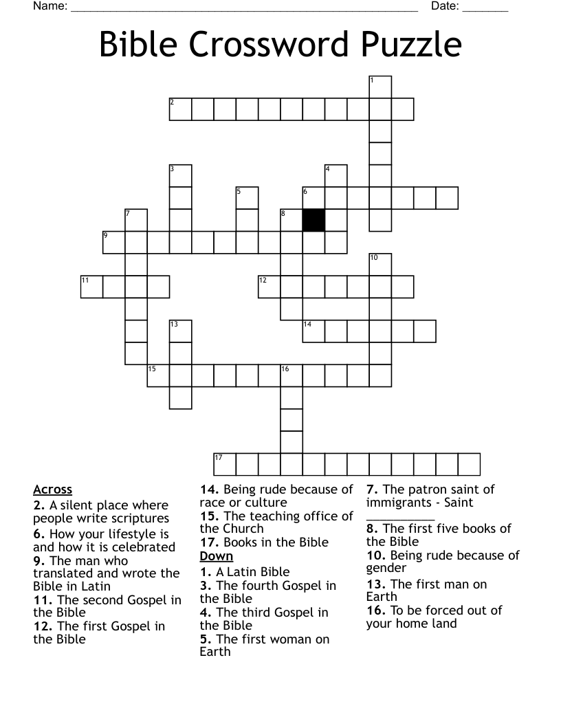 Bible Crossword Puzzle