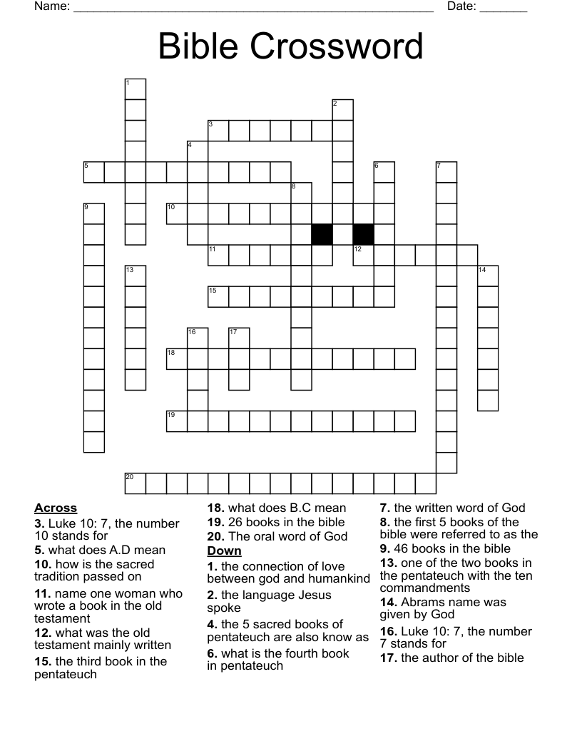 Bible Crossword 