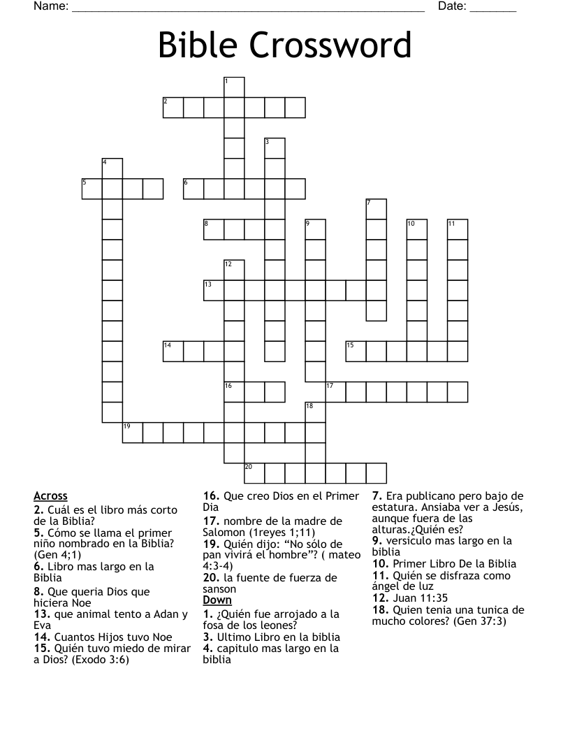 Bible Crossword 
