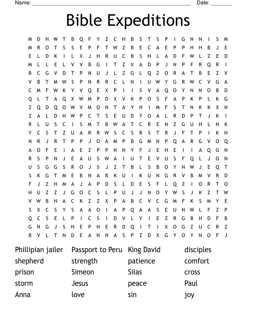 Bible Expeditions Word Search