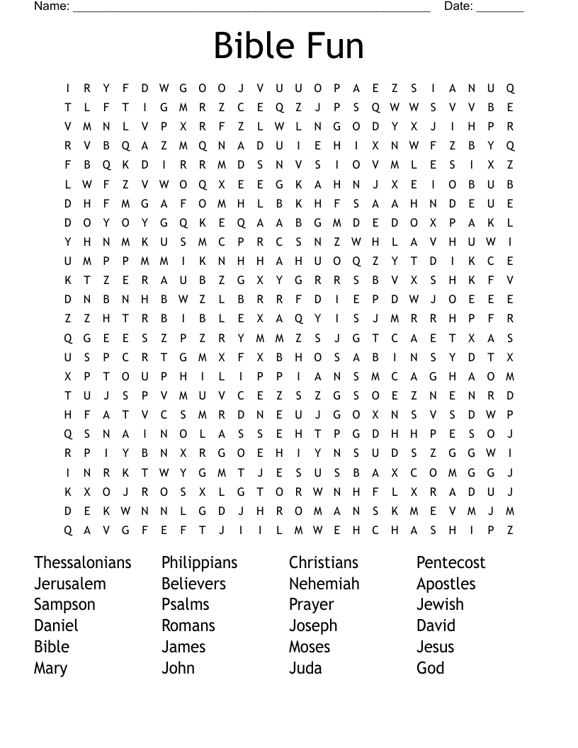 Bible Fun Word Search
