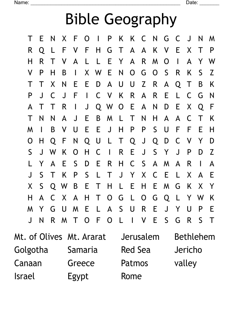 Bible Geography Word Search