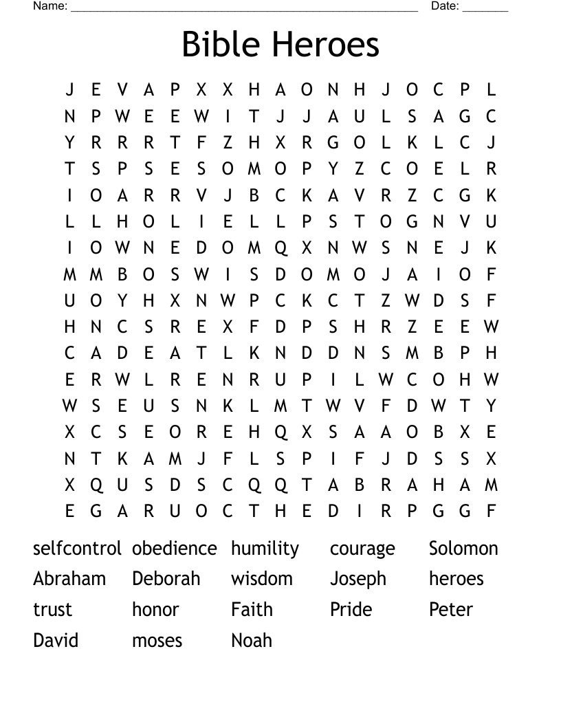 Bible Heroes Word Search