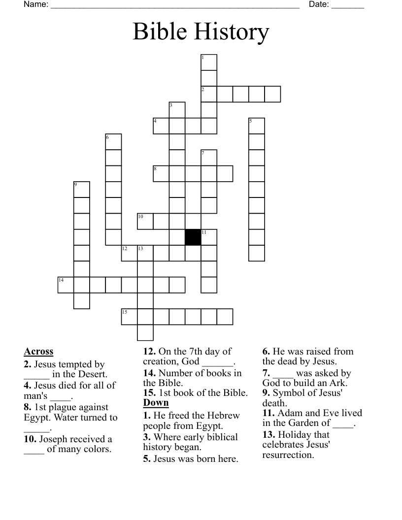 Bible History Crossword