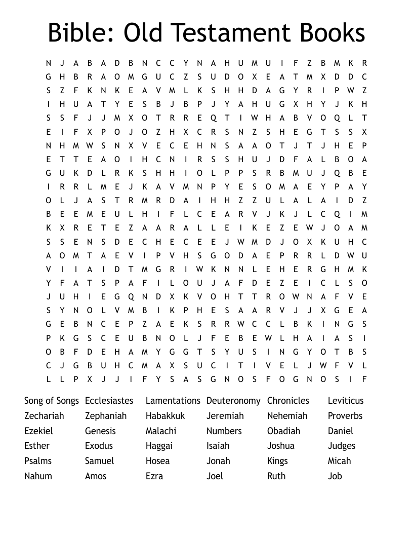Bible: Old Testament Books Word Search