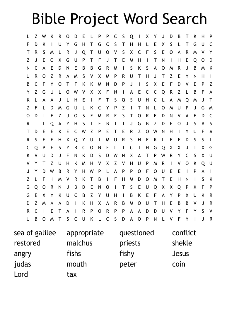 Bible Project Word Search 