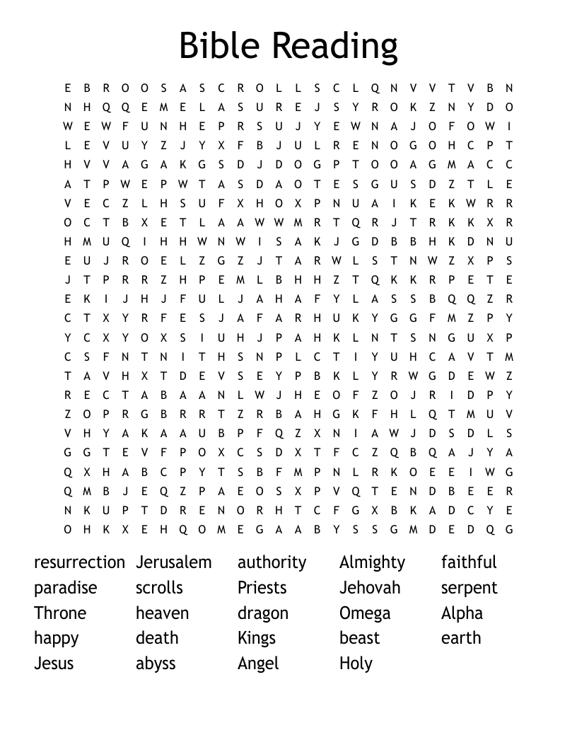Bible Reading Word Search