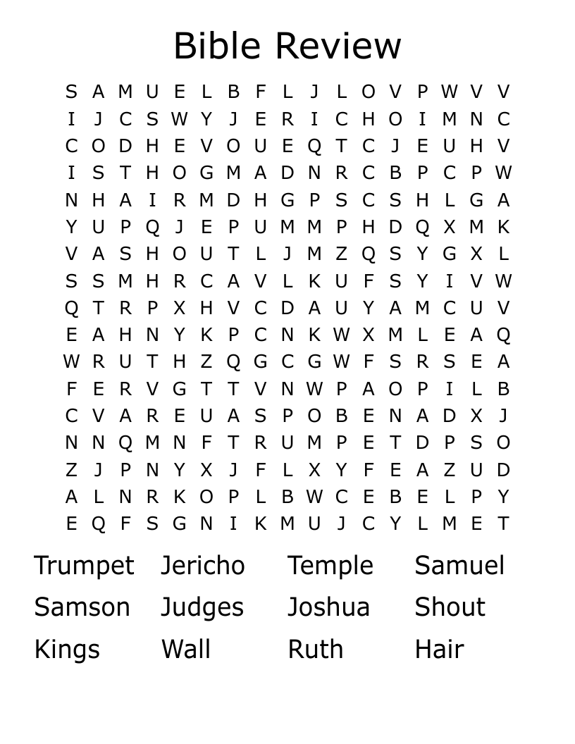 Bible Review Word Search