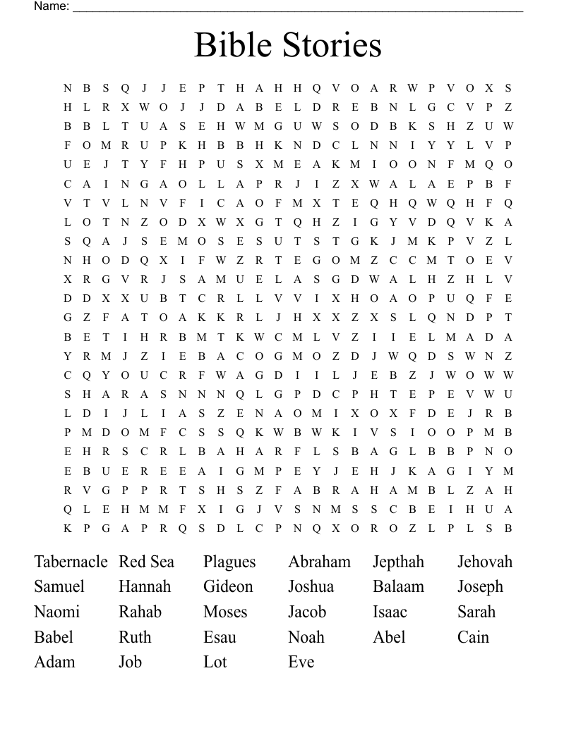 Bible Stories Word Search
