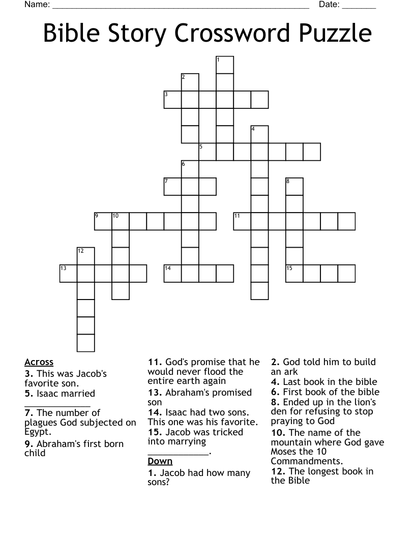 Bible Story Crossword Puzzle