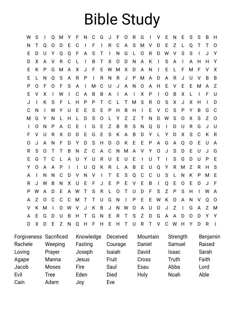 Bible Study  Word Search