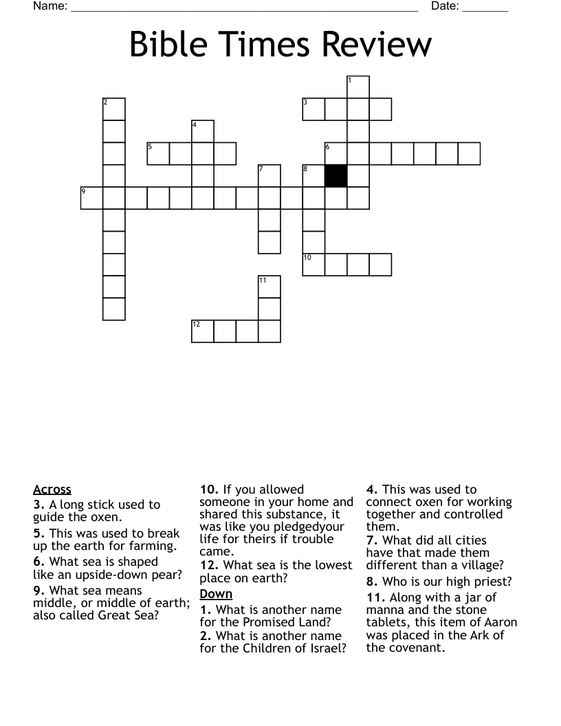Bible Times Review Crossword