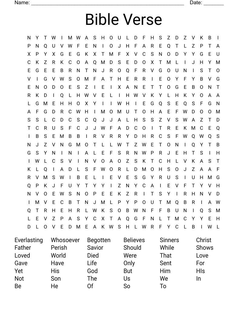 Bible Verse Word Search