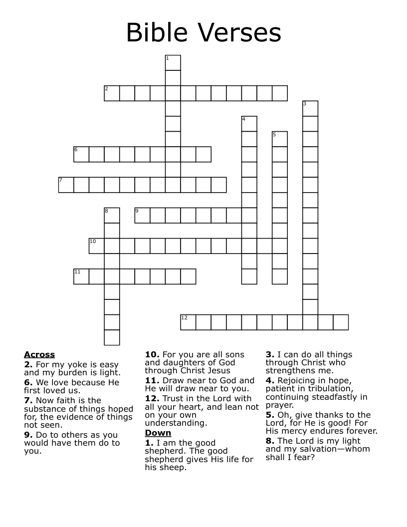 Bible Verses Crossword