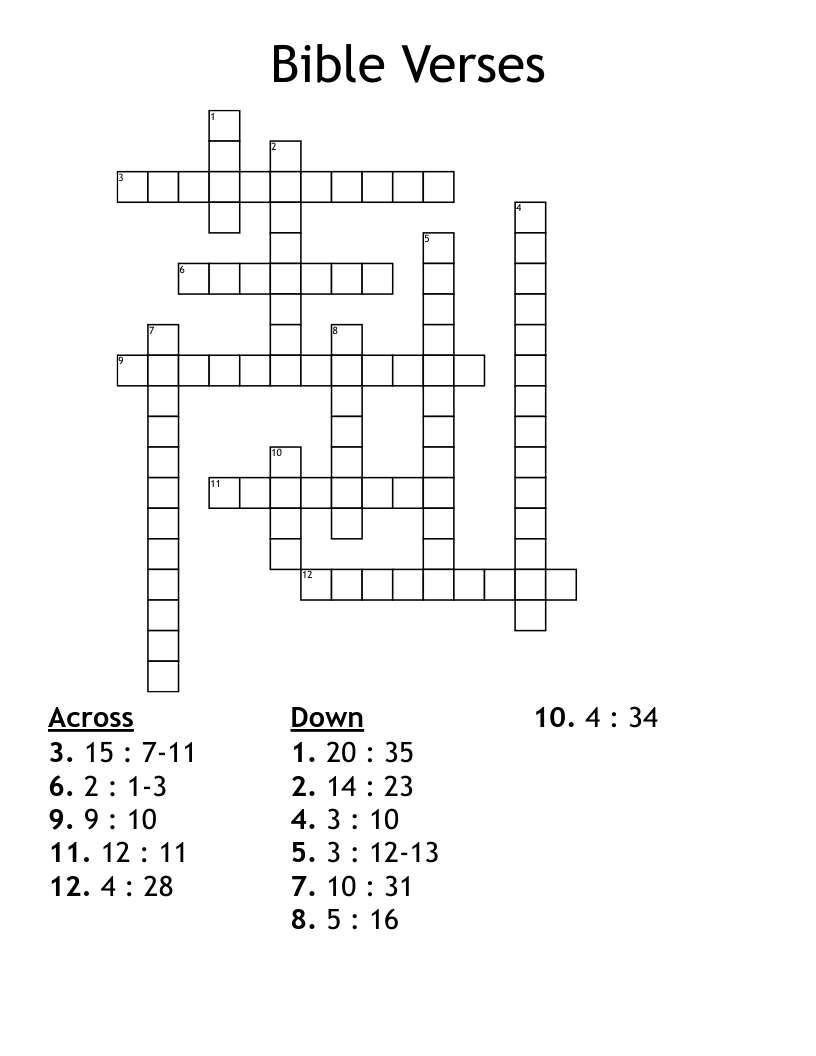 Bible Verses Crossword