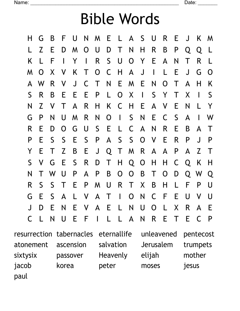 Bible Words Word Search