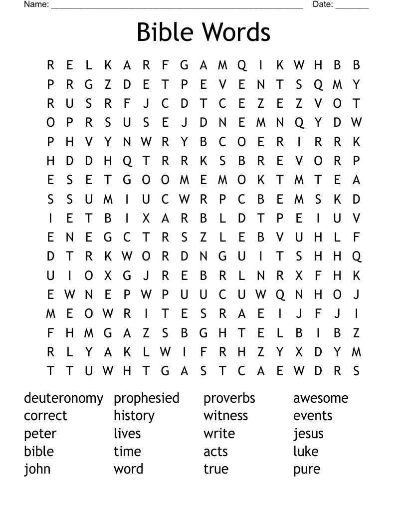 Bible Words Word Search
