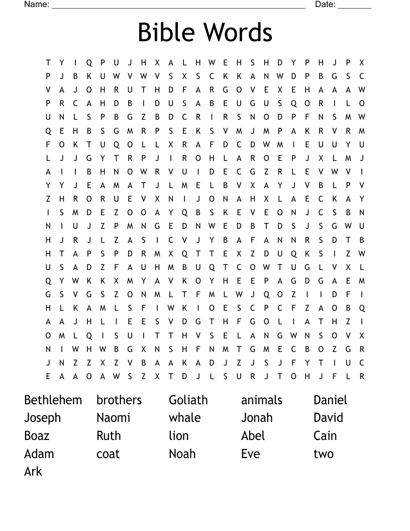 Bible Words Word Search