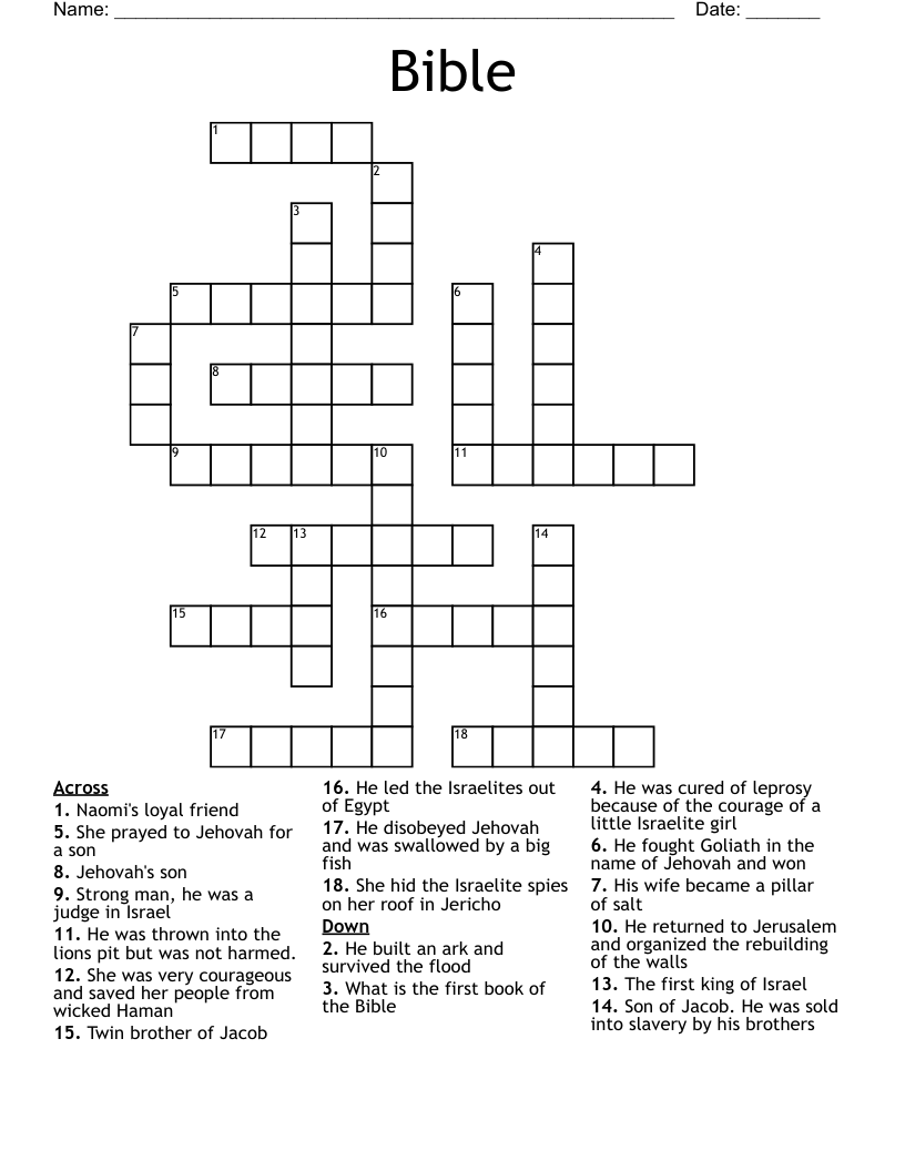 Bible  Crossword