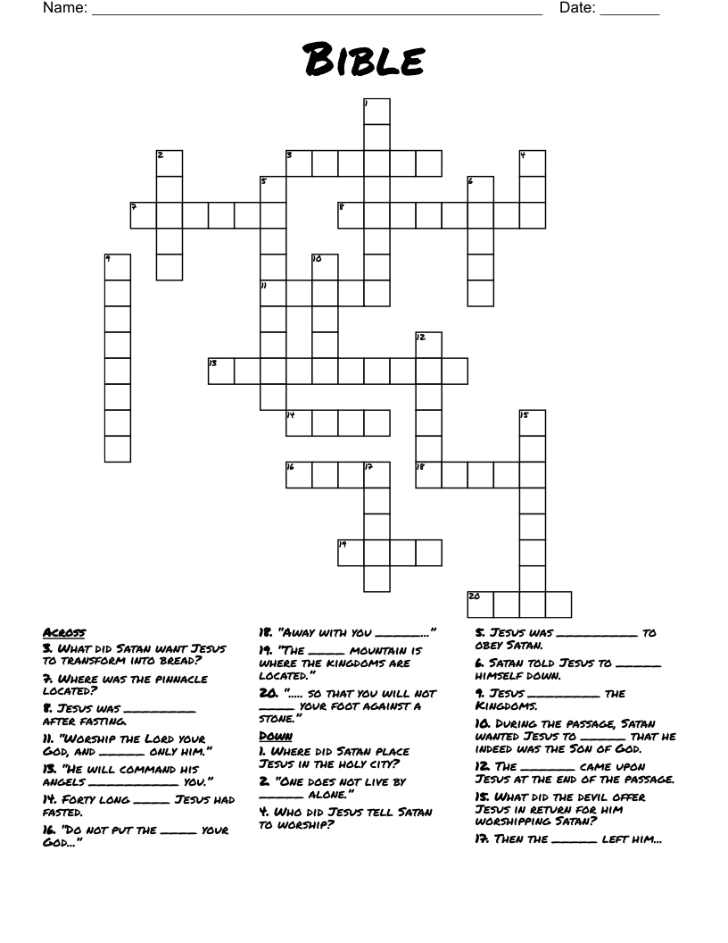 Bible  Crossword