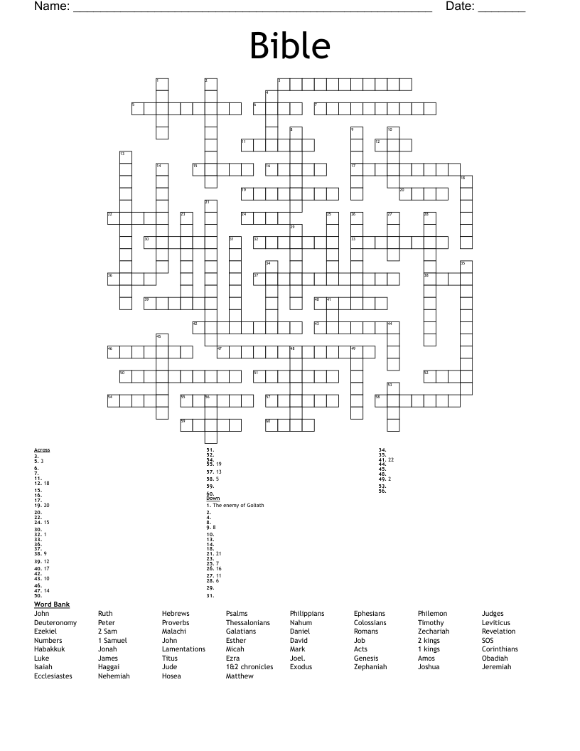 Bible  Crossword