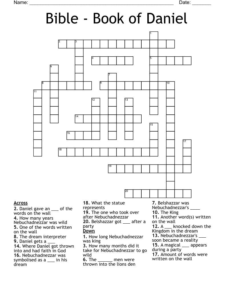 Bible - Book of Daniel Crossword