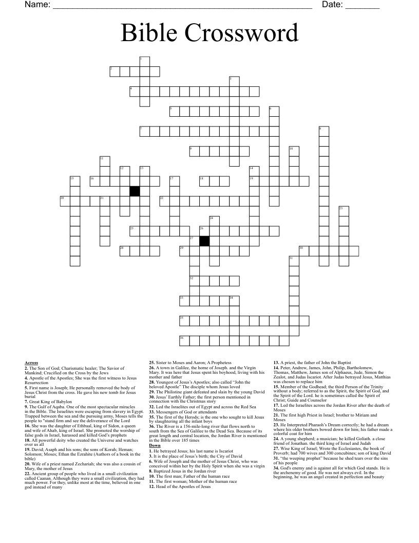 Bible  Crossword