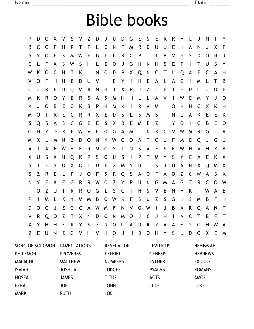 Bible books Word Search